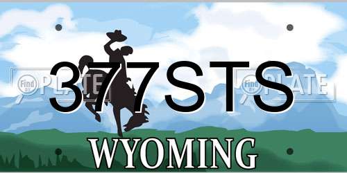 377STS Wyoming License Plate