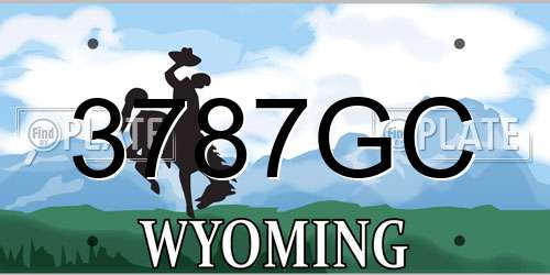 3787GC Wyoming License Plate