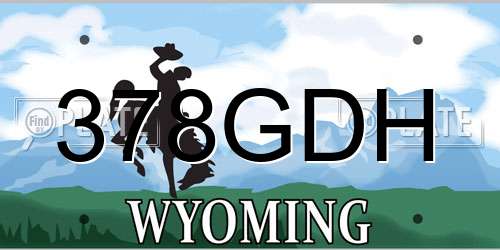 378GDH Wyoming License Plate