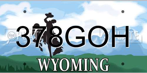378GOH Wyoming License Plate