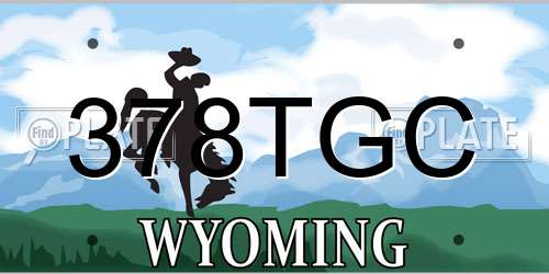 378TGC Wyoming License Plate