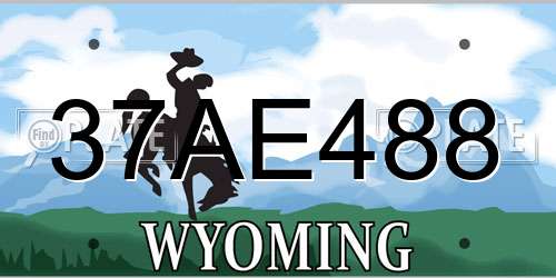 37AE488 Wyoming License Plate