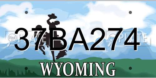 37BA274 Wyoming License Plate