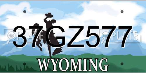 37GZ577 Wyoming License Plate