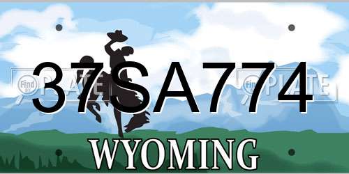 37SA774 Wyoming License Plate
