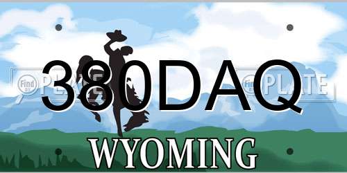 380DAQ Wyoming License Plate
