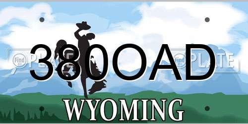 380OAD Wyoming License Plate