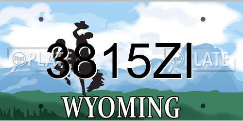 3815ZI Wyoming License Plate