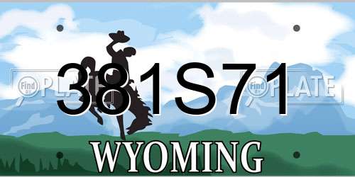 381S71 Wyoming License Plate