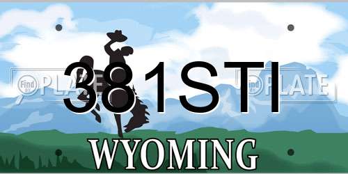 381STI Wyoming License Plate