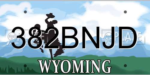 382BNJD Wyoming License Plate