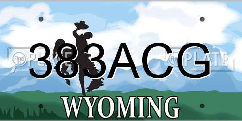 383ACG Wyoming License Plate