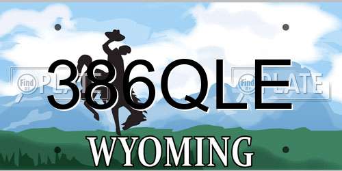 386QLE Wyoming License Plate