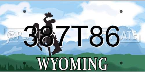 387T86 Wyoming License Plate