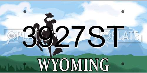 3927ST Wyoming License Plate