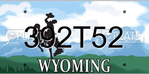 392T52 Wyoming License Plate