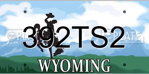 392TS2 Wyoming License Plate