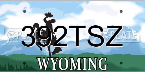 392TSZ Wyoming License Plate