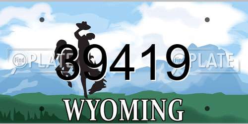39419 Wyoming License Plate