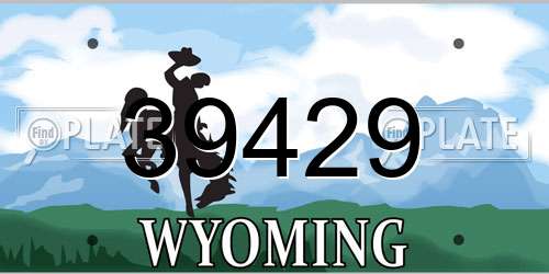 39429 Wyoming License Plate