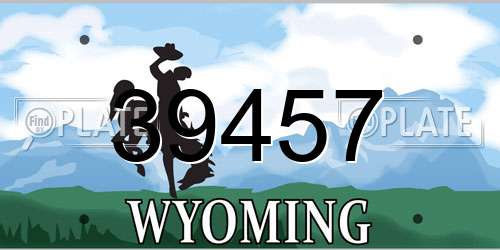 39457 Wyoming License Plate