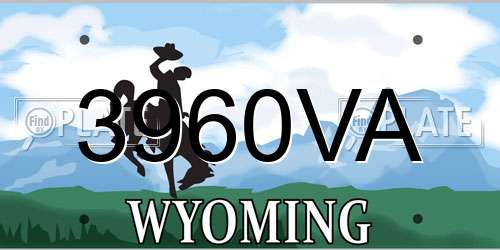 3960VA Wyoming License Plate