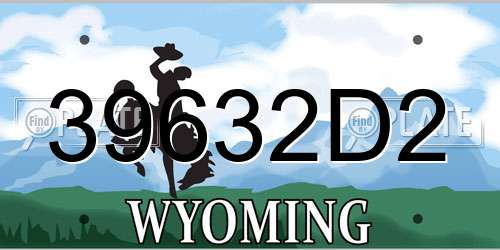39632D2 Wyoming License Plate