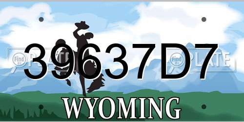39637D7 Wyoming License Plate