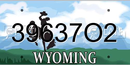 39637O2 Wyoming License Plate
