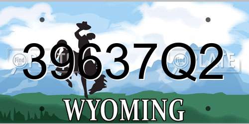 39637Q2 Wyoming License Plate