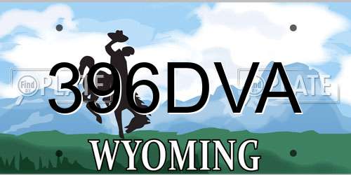 396DVA Wyoming License Plate