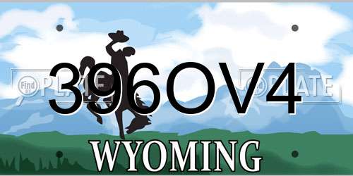 396OV4 Wyoming License Plate