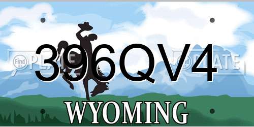 396QV4 Wyoming License Plate