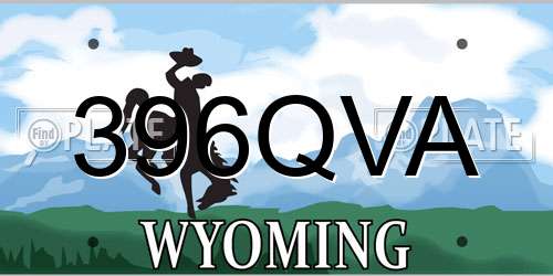 396QVA Wyoming License Plate