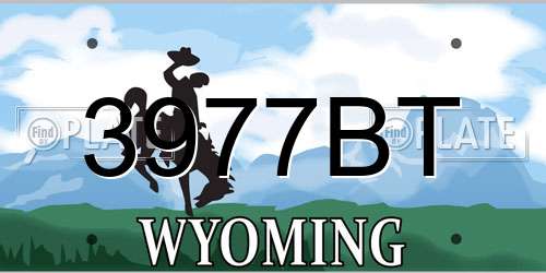 3977BT Wyoming License Plate