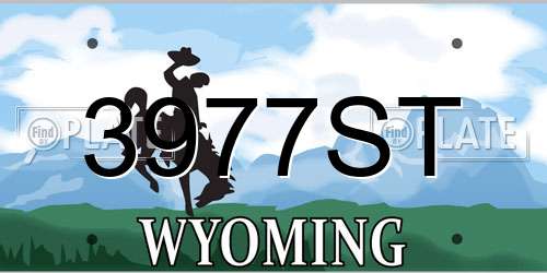3977ST Wyoming License Plate