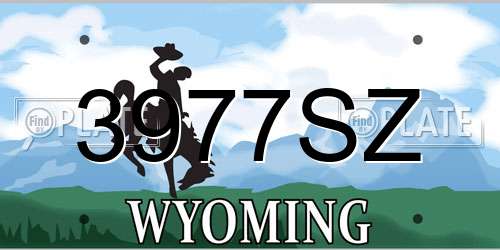 3977SZ Wyoming License Plate