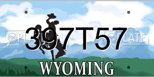 397T57 Wyoming License Plate