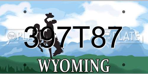 397T87 Wyoming License Plate