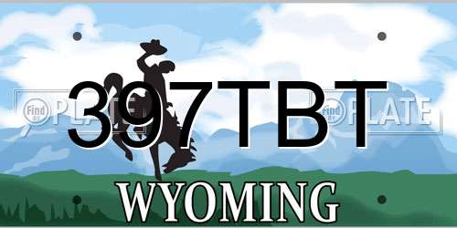 397TBT Wyoming License Plate