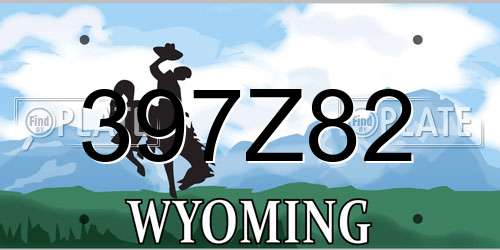 397Z82 Wyoming License Plate