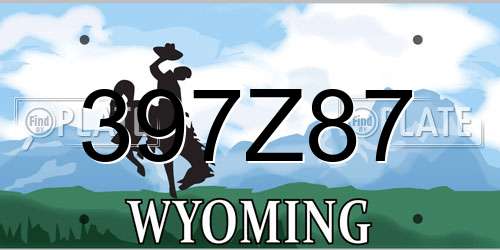 397Z87 Wyoming License Plate