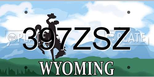 397ZSZ Wyoming License Plate