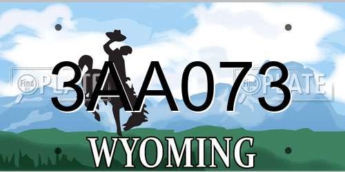 3AA073 Wyoming License Plate