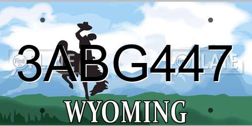 3ABG447 Wyoming License Plate