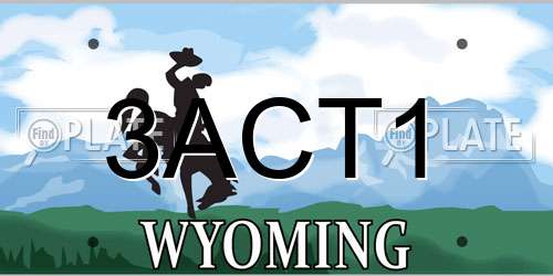 3ACT1 Wyoming License Plate