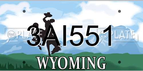 3AI551 Wyoming License Plate