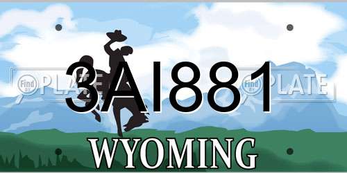 3AI881 Wyoming License Plate