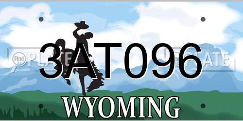 3AT096 Wyoming License Plate