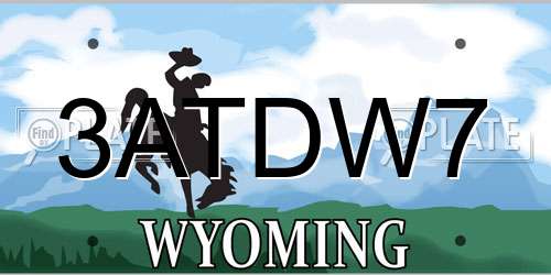 3ATDW7 Wyoming License Plate